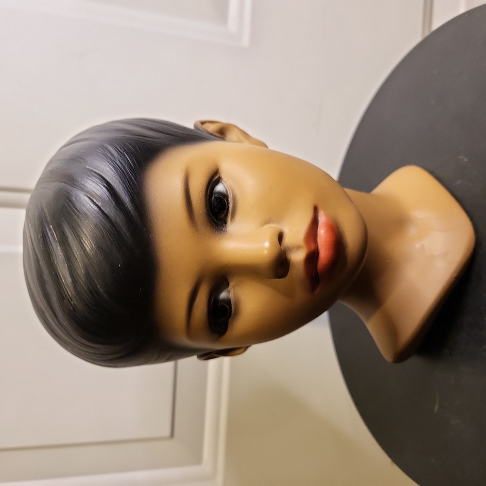 Chalkware Mid-century Modern Boy's Head Bust Made in Denmark 9" - Picture 1 of 12